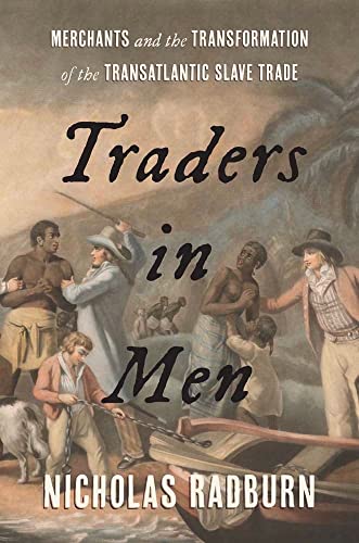 Book cover showing a historical painting of white men interacting with enslaved African people.