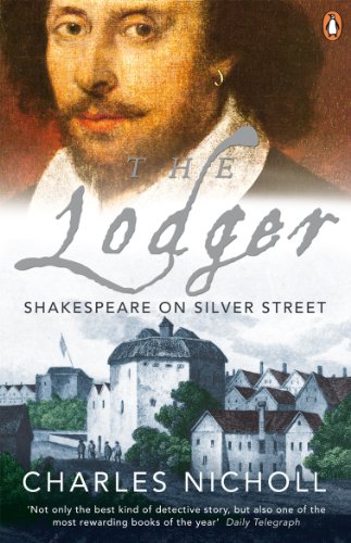 Book cover: portrait of a man, title “The Lodger”, and city scene.