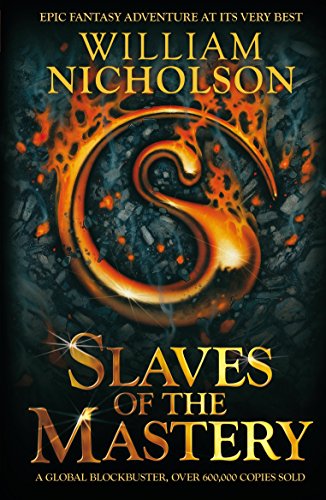 Book cover: fiery orange “S” over dark, rocky background, title text.