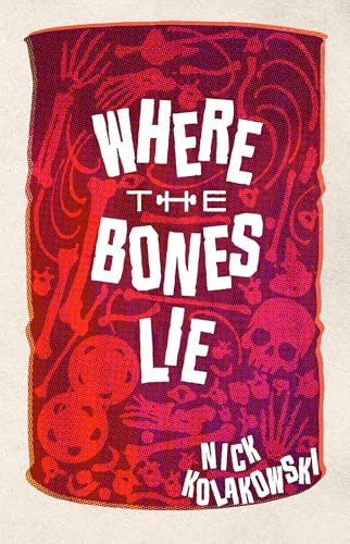 Book cover: red background with white text and bone illustrations.