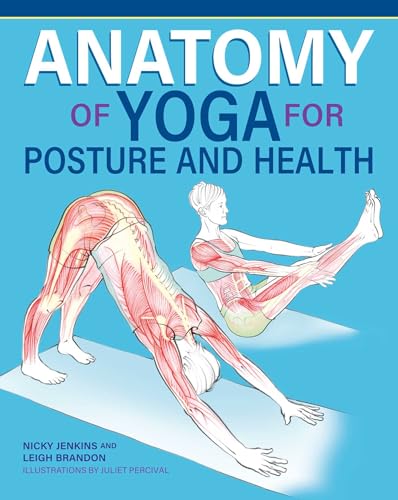 Book cover illustrating yoga poses with detailed anatomical muscle diagrams.