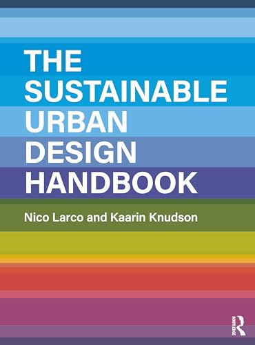 Book cover: "The Sustainable Urban Design Handbook" with colorful stripes.
