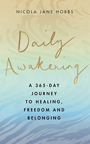 Book cover for "Daily Awakening," a 365-day journey with blurred background.