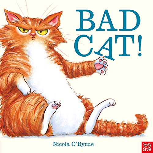 Orange tabby cat with a grumpy expression, book cover illustration.