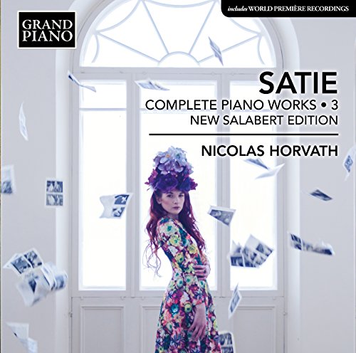 CD cover for Erik Satie piano works, featuring a woman with flowers.