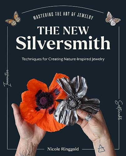 Book cover: "The New Silversmith" with floral and butterfly imagery.