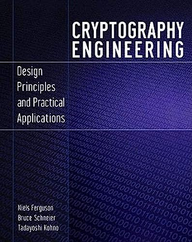 Book cover: “Cryptography Engineering” with binary code background.