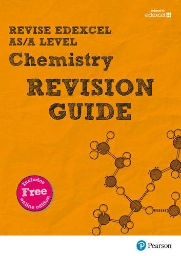 Orange cover of Edexcel AS/A Level Chemistry Revision Guide with molecule diagram.