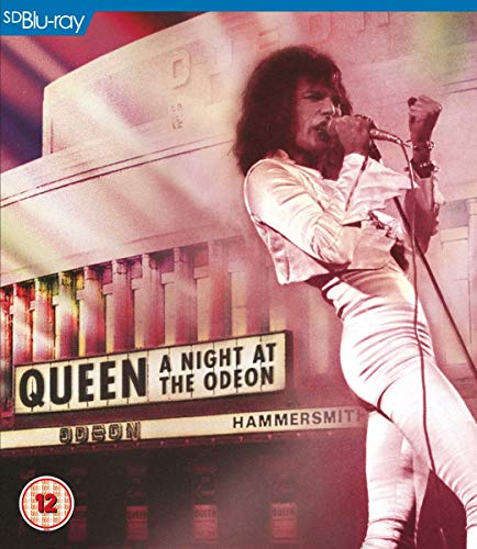 Freddie Mercury performing with Queen at Hammersmith Odeon, Blu-ray cover.