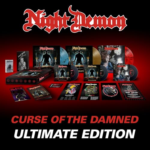Night Demon "Curse Of The Damned" Ultimate Edition vinyl box set displayed.