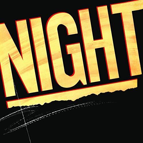 NIGHT" text in gold with red outline on black background.
