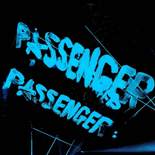 Nightbus Passenger CD cover: repeated blue text on a black background.