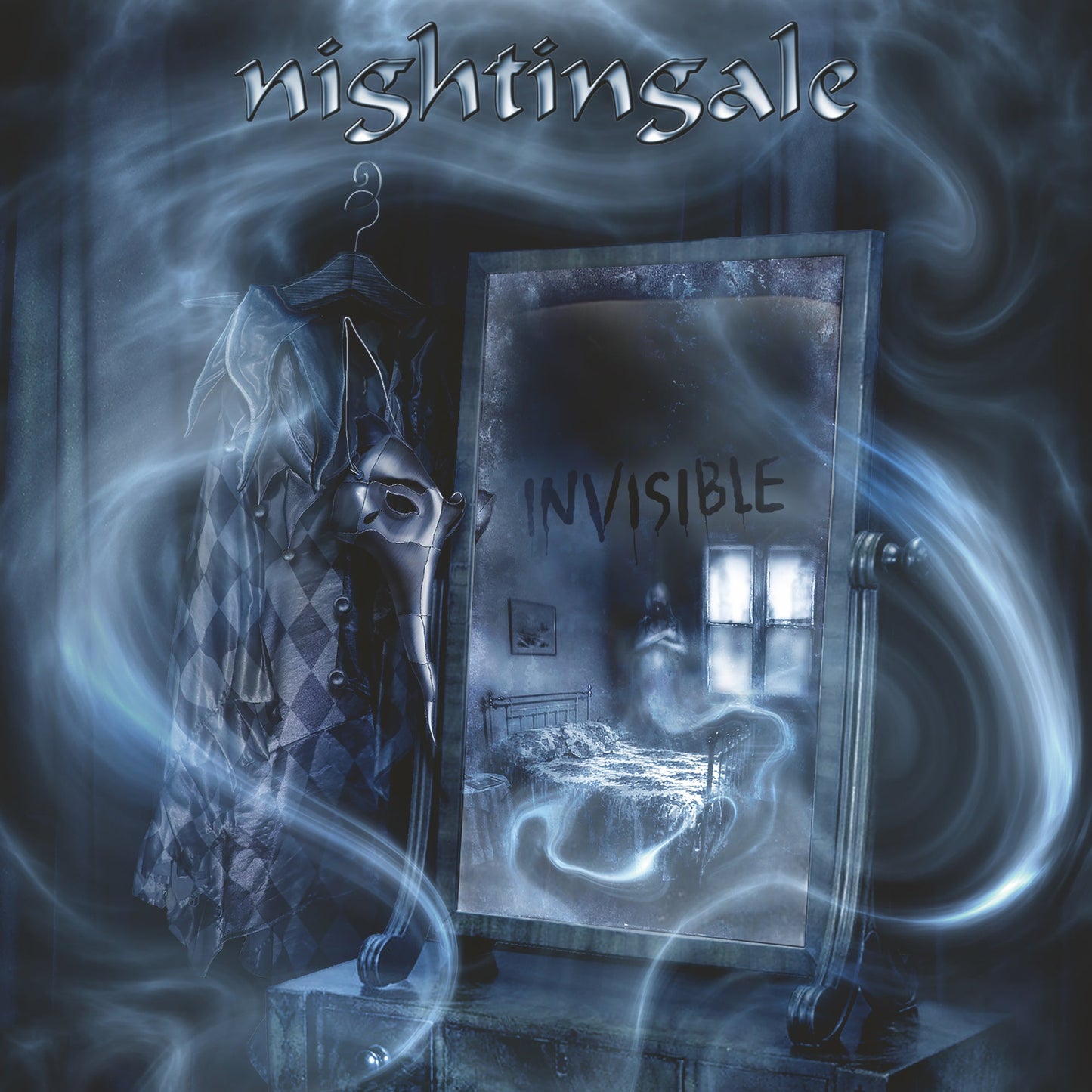 CD cover for Nightingale’s “Invisible” featuring a ghostly mirror image.