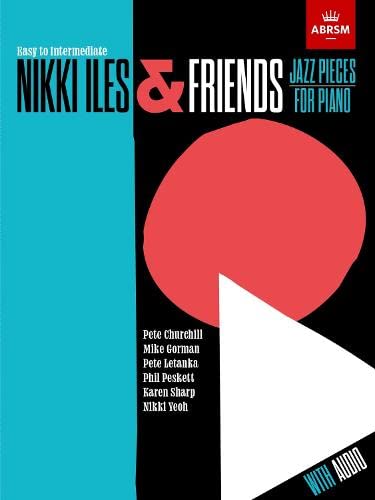 Book cover for Nikki Iles & Friends jazz piano pieces with a red circle graphic.