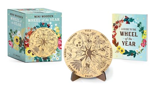 Wooden Wheel of the Year with eight seasonal festivals illustrated.