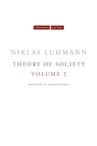 Book cover: "Theory of Society, Volume 2" by Niklas Luhmann, white background.