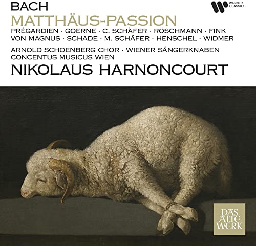 Album cover for Bach’s Matthäus-Passion featuring a painting of a lamb.