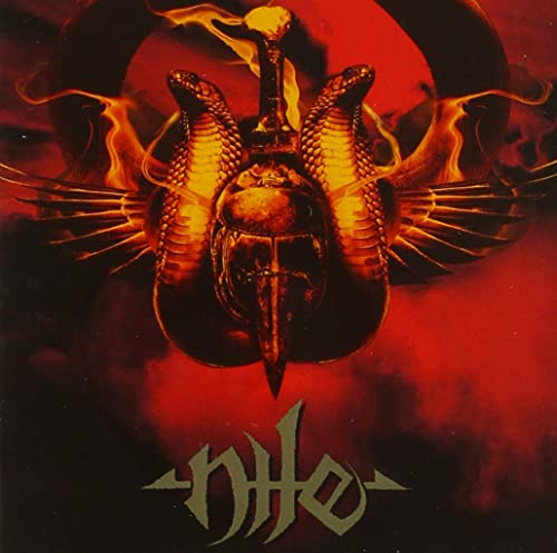 CD cover: winged helmet with snakes and flames, dark red background.