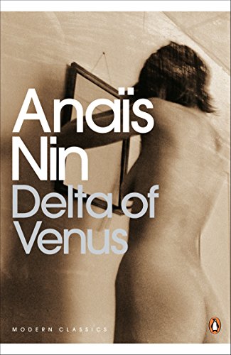 Book cover of "Delta of Venus" by Anais Nin, featuring a pixelated woman in red dress.