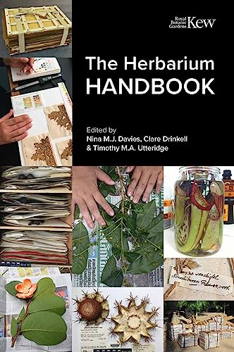 Book cover titled The Herbarium Handbook featuring a collage of botanical specimen preparation images.