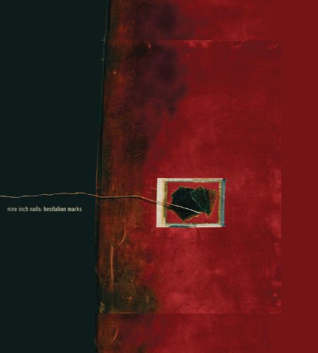 Nine Inch Nails “Hesitation Marks” CD cover: red textured background with a small, torn image.
