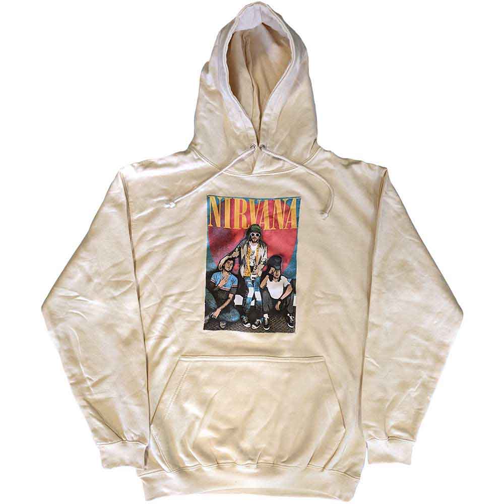 Black Nirvana hoodie with a small, single-color logo and trapper hat design.