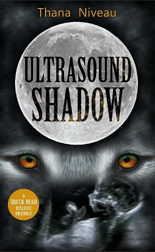 Book cover featuring a full moon, wolf eyes, and the title Ultrasound Shadow.
