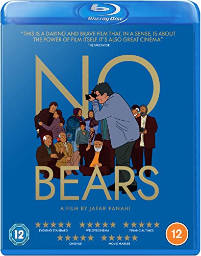 No Bears" Blu-ray cover with illustrated people and golden lettering.