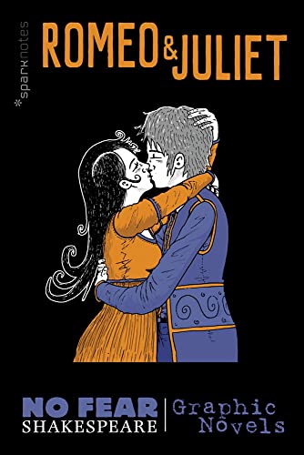 Romeo and Juliet graphic novel cover with embracing figures.