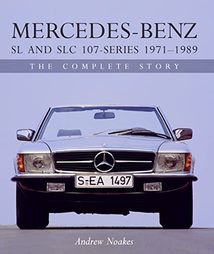 Book cover showing a silver Mercedes-Benz 107 series car against a light blue background.