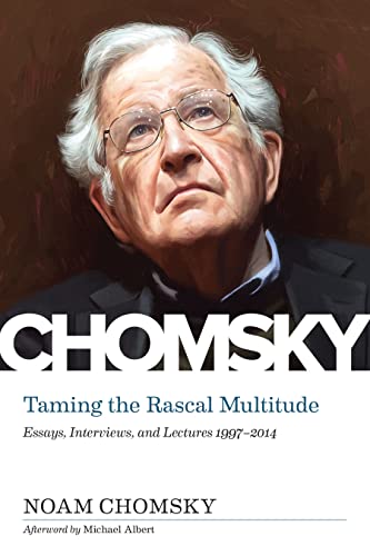 Book cover featuring a portrait of Noam Chomsky, with white text on a dark background.