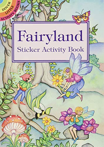 Fairyland sticker activity book cover with fairies, a gnome, and flowers.