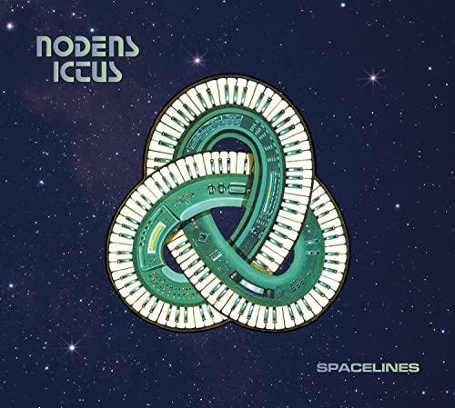 CD cover for "Spacelines" by Nodens Ictus, featuring a knot-like piano design.
