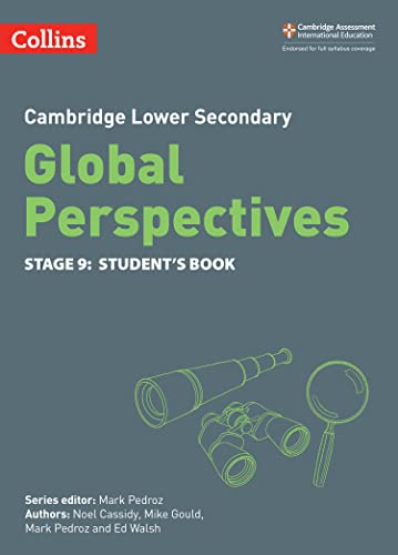 Textbook cover for “Cambridge Lower Secondary Global Perspectives Stage 9” with telescope.