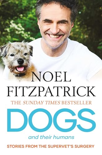 Noel Fitzpatrick smiling with a small dog, book cover with large title text.