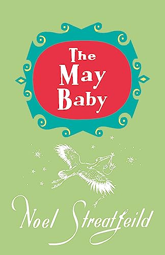 Book cover: "The May Baby" with a stork and decorative border.