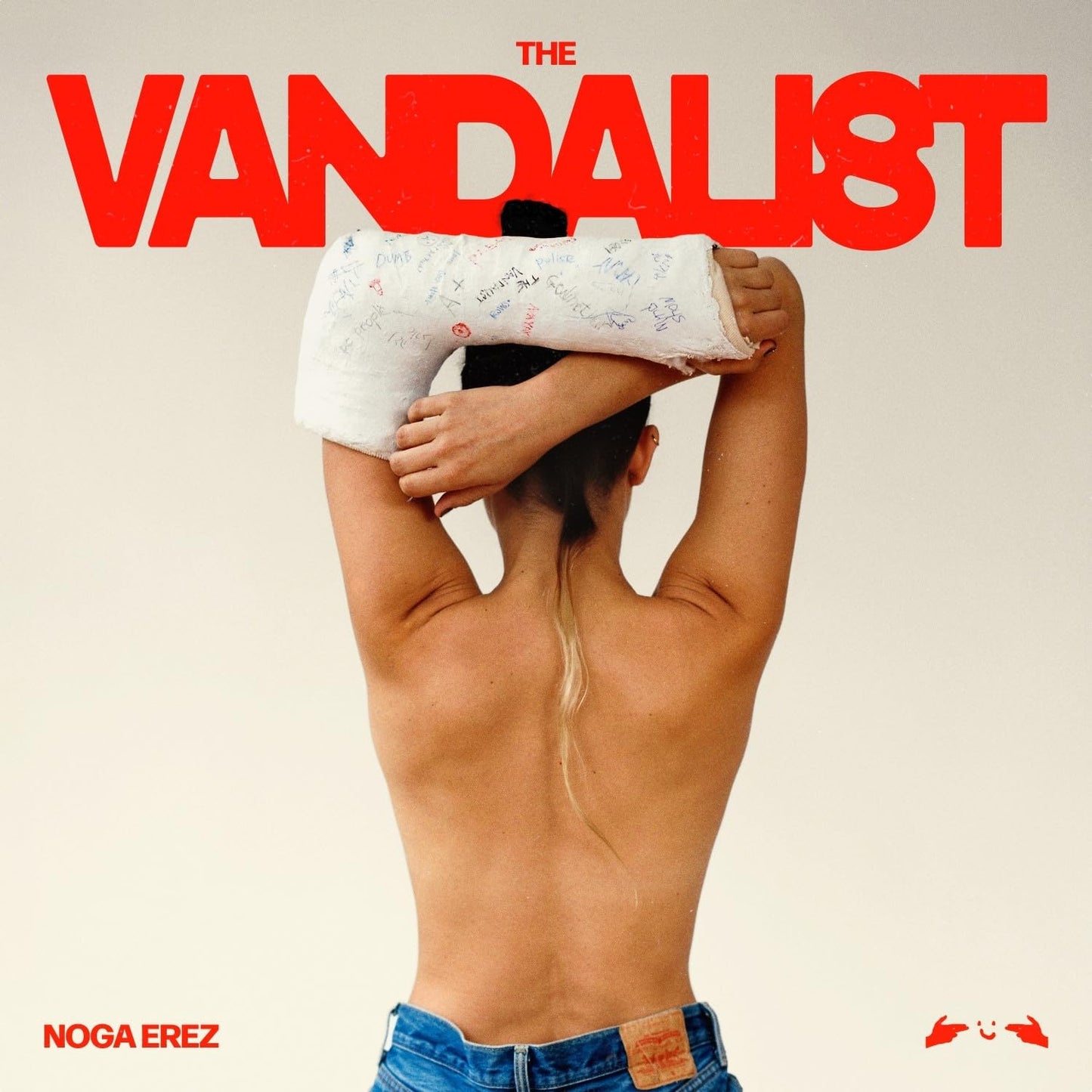 Album cover for Noga Erez’s “The Vandalist” featuring an arm in a cast.