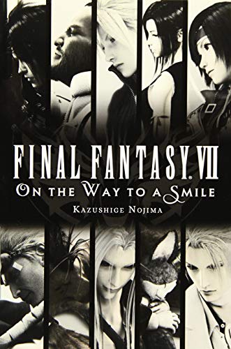 Book cover featuring character portraits from Final Fantasy VII in grayscale.