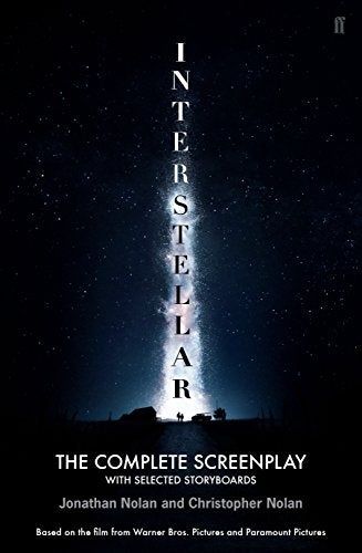 Book cover for “Interstellar” screenplay, featuring a starry galaxy image.