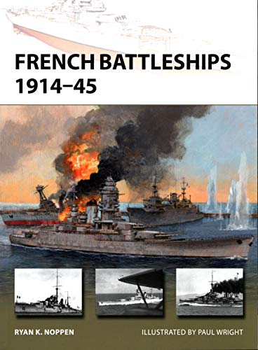 Book cover depicting French battleships at sea with wartime damage.