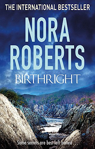 Book cover for Birthright by Nora Roberts featuring a rocky river and blue sky.