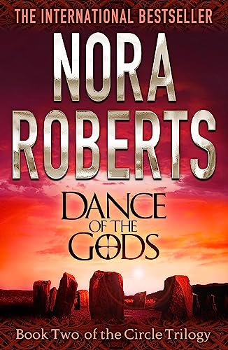 Book cover: "Dance of the Gods" with standing stones at sunset.