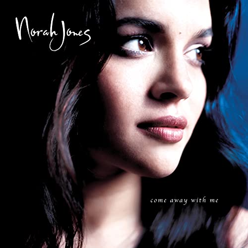 Close-up portrait of Norah Jones on album cover, “Come Away With Me.”