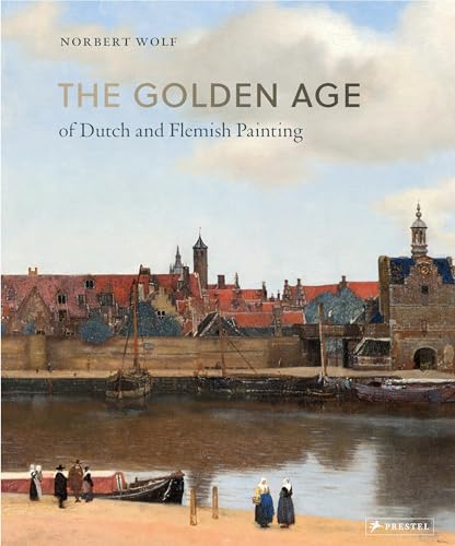 Book cover: “The Golden Age of Dutch and Flemish Painting” with a townscape.