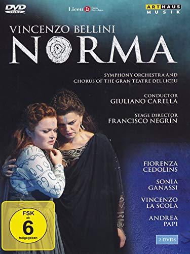 DVD cover for "Norma" featuring two women embracing, with title and cast information.