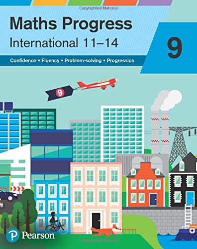 Maths Progress International Year 9 student book cover with a city illustration.