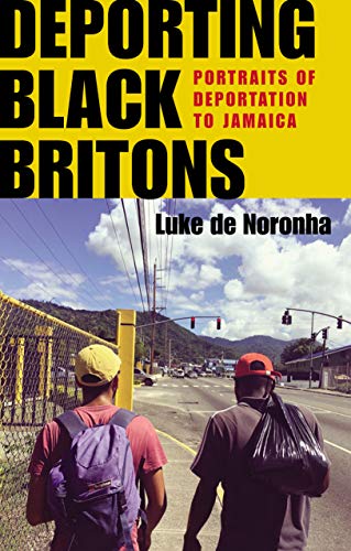 Book cover showing two men walking away from the viewer, Jamaica background.