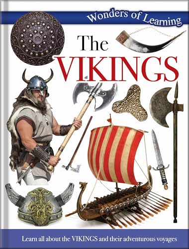 Book cover depicting Viking artifacts, a warrior, and a longship.
