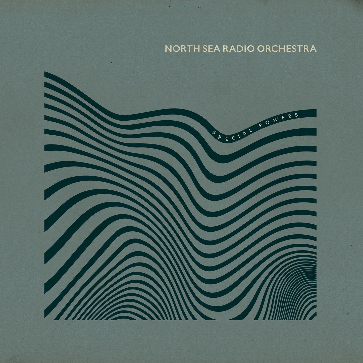 CD cover for North Sea Radio Orchestra’s “Special Powers” with green wave design.