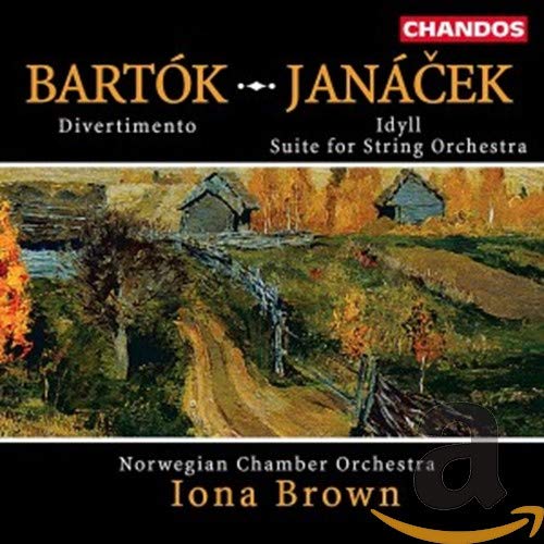 CD cover: Bartók & Janáček, featuring a rural landscape painting.